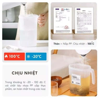 Bình đựng nước nhựa PP chịu nhiệt 2.200ml - Thiết kế phòng khách, phù hợp tủ lạnh, giảm còn 80.000₫ 3 Bình đựng nước nhựa PP chịu nhiệt 2.200ml - Thiết kế phòng khách, phù hợp tủ lạnh, giảm còn 80.000₫ 3