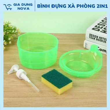 Bình đựng nước rửa chén 2in1 có đầu bơm - Hộp xà phòng đa năng tiện lợi cho bếp