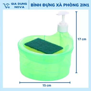 Bình đựng nước rửa chén 2in1 có đầu bơm - Hộp xà phòng đa năng tiện lợi cho bếp