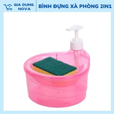 Bình đựng nước rửa chén 2in1 có đầu bơm - Hộp xà phòng đa năng tiện lợi cho bếp