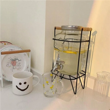 Bình đựng nước thủy tinh 1L & 4L có vòi vặn tiện lợi kèm kệ, lưu trữ nước hoa quả tươi mát - Giá giảm 187.900₫