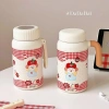 Bình giữ nhiệt 1.000ml nắp vặn Hàn Quốc, khay lọc trà, quai cún caro đỏ - Giá 125k 9