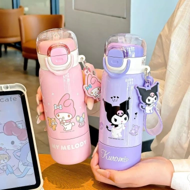 Bình Giữ Nhiệt Bé Inox 316 Ống Hút Tu Ly Kuromi Melody Cinnamon Kitty Giá 315.000₫ 4