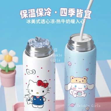 Bình giữ nhiệt đôi Kuromi thép 316 bé gái Hello Kitty My Melody, giá 194.400₫ 6