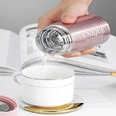 Bình giữ nhiệt inox 304 cốc pha trà cầm tay Hàn Quốc, lưới lọc mini, xách tiện