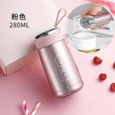 Bình giữ nhiệt inox 304 cốc pha trà cầm tay Hàn Quốc, lưới lọc mini, xách tiện
