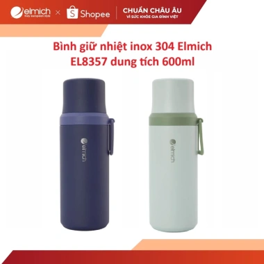 Bình giữ nhiệt inox 304 Elmich EL8.357 600ml - Giá 349.000, bảo quản nóng lạnh lâu dài