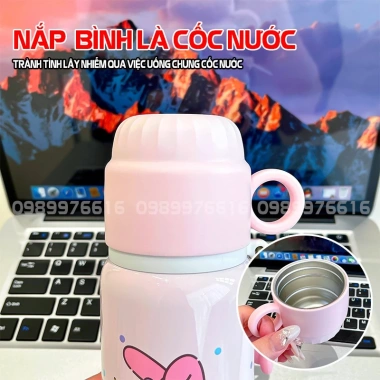 Bình giữ nhiệt inox 316 460ml Sanrio cho bé, nắp cốc uống nước tiện dụng, 45.000đ 7 Bình giữ nhiệt inox 316 460ml Sanrio cho bé, nắp cốc uống nước tiện dụng, 45.000đ 7