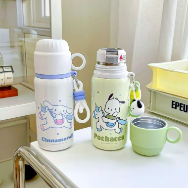 Bình giữ nhiệt inox 316 460ml Sanrio cho bé, nắp cốc uống nước tiện dụng, 45.000đ
