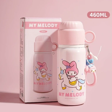 Bình giữ nhiệt inox 316 460ml Sanrio cho bé, nắp cốc uống nước tiện dụng, 45.000đ