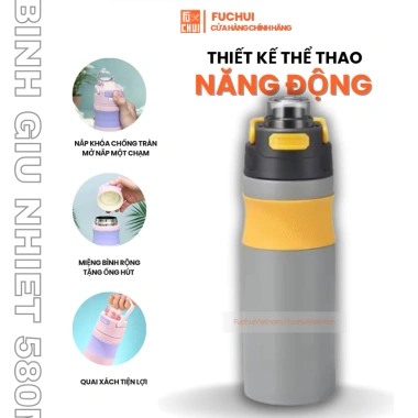 Bình giữ nhiệt Inox 316 Fuchui 580ml - Thể thao đa năng, giữ nhiệt 6‑8h, chỉ 138k VND 6 Bình giữ nhiệt Inox 316 Fuchui 580ml - Thể thao đa năng, giữ nhiệt 6‑8h, chỉ 138k VND 6