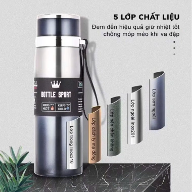 Bình Giữ Nhiệt Nắp Kim Cương Inox 304 - Siêu bền, giữ nhiệt lâu, Giá chỉ 59.000₫