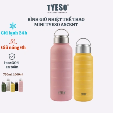 Bình giữ nhiệt thể thao Mini TYESO Ascent – Nhỏ gọn, giữ nóng lạnh lâu, nắp inox, giá 195k