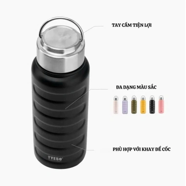 Bình giữ nhiệt thể thao Mini TYESO Ascent – Nhỏ gọn, giữ nóng lạnh lâu, nắp inox, giá 195k