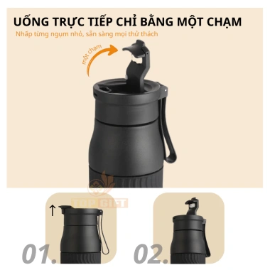 Bình giữ nhiệt TopGifts B612 600ml khắc tên theo yêu cầu, thể thao, quai xách, lõi SUS316 an toàn sức khỏe giá 235.000 8