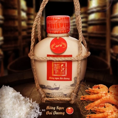 Bình gốm 01 Nước mắm Tôm Biển 60N đạm Tĩn 500ml Thơm Ngon Hảo Hạng Giá 450k