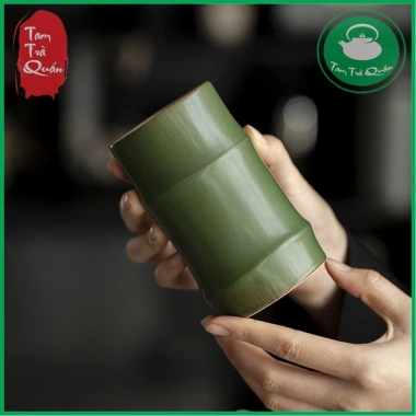 Bình gốm đa năng đựng trà, bút, cắm hoa - Dáng khúc tre, giá ưu đãi 215.400₫