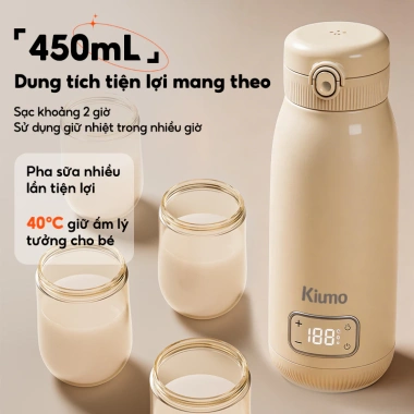 Bình hâm sữa Kiumo 450ml - Sạc nhanh, LED hiển thị nhiệt, giữ ấm thông minh, 799.000₫ 6