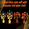 Bình hoa sen gỗ mít 87cm - Trang trí bàn thờ phong thủy, giảm còn 769.000₫
