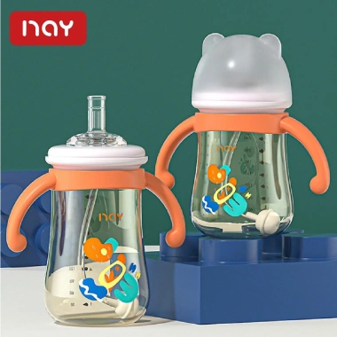 Bình hút nước 3in1 cho bé 6-12 tháng – chống sặc, đầy hơi, tay cầm, chống rơi vỡ, 110.000₫