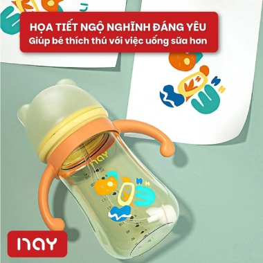Bình hút nước 3in1 cho bé 6-12 tháng – chống sặc, đầy hơi, tay cầm, chống rơi vỡ, 110.000₫