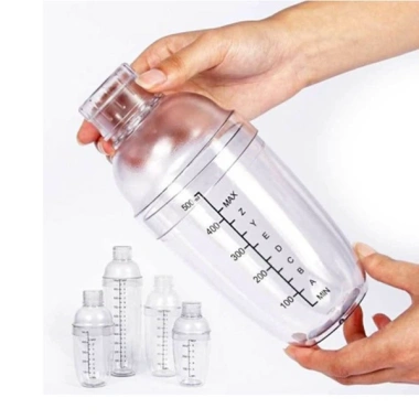 Bình Lắc Cocktail Shaker Nhựa Chia Vạch 350ml-500ml Dùng pha chế CAKESHOP