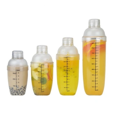 Bình Lắc Cocktail Shaker Nhựa Chia Vạch 350ml-500ml Dùng pha chế CAKESHOP