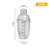 Bình Lắc Cocktail Shaker Nhựa Chia Vạch 350ml-500ml Dùng pha chế CAKESHOP 8