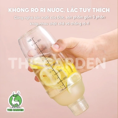 Bình lắc pha chế THE GARDEN nhựa vạch đen Dụng cụ làm trà sữa, giá 28.000₫