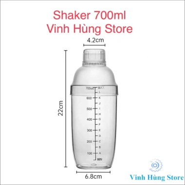 Bình Lắc Shaker nhựa chia vạch đen 350-1.000ml - Giá ưu đãi 21.000đ, chất lượng tốt