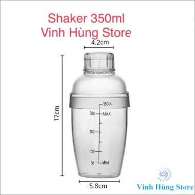 Bình Lắc Shaker nhựa chia vạch đen 350-1.000ml - Giá ưu đãi 21.000đ, chất lượng tốt