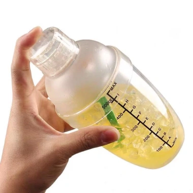 Bình lắc Shaker nhựa chia vạch đen 350-700ml - Độ bền cao, giá 9.600 VND