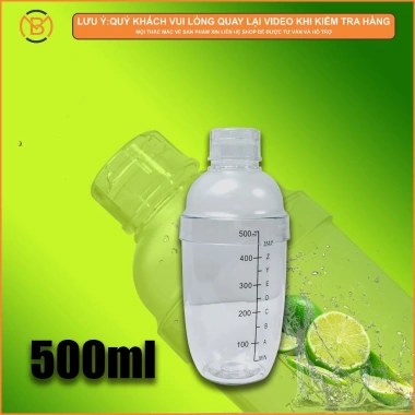 Bình lắc Shaker nhựa chia vạch đen 350ml-700ml - Pha chế, giá chỉ 36.000 VND