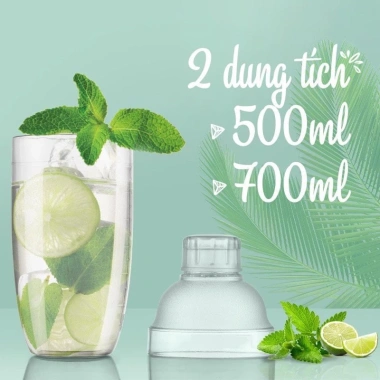 Bình lắc Shaker nhựa chia vạch đen 350ml-700ml - Pha chế, giá chỉ 36.000 VND