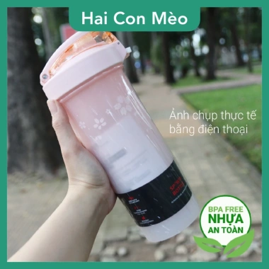 Bình lắc shaker whey 800ml gym, quai xách free BPA và bóng lắc nhựa - chỉ 95.000₫