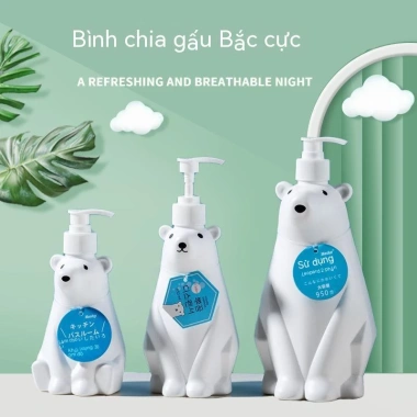 Bình nhựa rỗng dung tích lớn cho nước rửa tay gấu, kem dưỡng da, sữa tắm, giá chỉ 85.000 VND