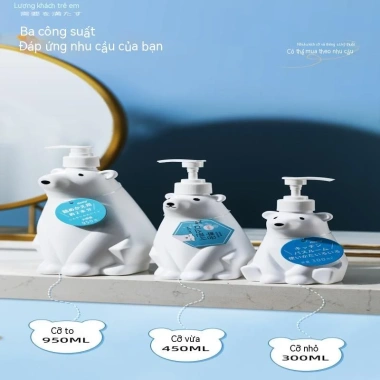 Bình nhựa rỗng dung tích lớn cho nước rửa tay gấu, kem dưỡng da, sữa tắm, giá chỉ 85.000 VND