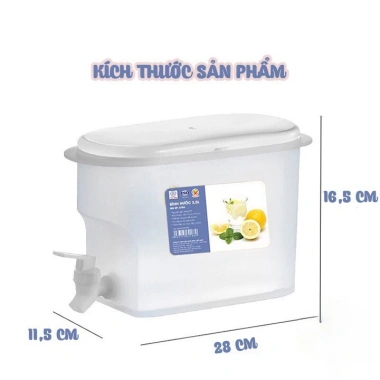 Bình nước 3.5L có vòi tủ lạnh Việt Nhật – Chịu nhiệt, cao cấp, chỉ 42.000₫