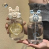Bình Nước B&N 500ml Hình Tai Dễ Thương - Cốc Di Động, Ống Hút & Nắp, Đồ Uống Mùa Hè Cắm Trại 6