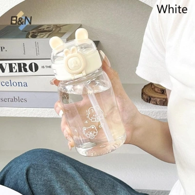 Bình Nước B&N 500ml Hình Tai Dễ Thương - Cốc Di Động, Ống Hút & Nắp, Đồ Uống Mùa Hè Cắm Trại 10