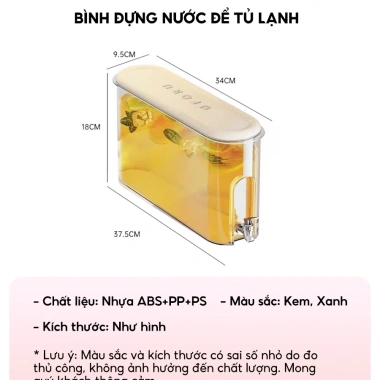 Bình nước để tủ lạnh UFORU 4 lít có vòi, an toàn không mùi - Giá ưu đãi 225.000 VND