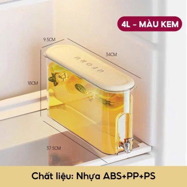Bình nước để tủ lạnh UFORU 4 lít có vòi, an toàn không mùi - Giá ưu đãi 225.000 VND 7 Bình nước để tủ lạnh UFORU 4 lít có vòi, an toàn không mùi - Giá ưu đãi 225.000 VND 7