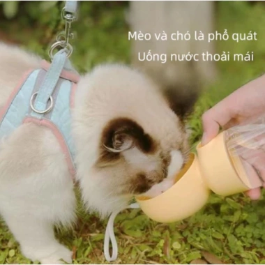 Bình Nước Di Động Cao Cấp cho Chó Mèo - Du Lịch Thú Cưng, Kèm Bát Ăn, Giá Ưu Đãi 89.000 2
