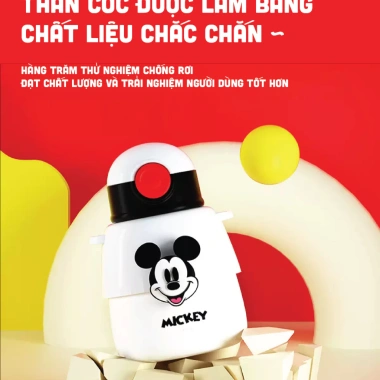 Bình nước giữ nhiệt bé đi học, có ống hút, in siêu nhân - Giá ưu đãi 249.000đ