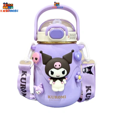 Bình Nước Giữ Nhiệt Inox 600ml Sanrio Kuromi và Hello Kitty Dành Cho Bé Gái 6
