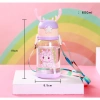Bình Nước Hoạt Hình Sừng Hươu 600ml Chống Sặc, Sticker và Dây Đeo cho Bé Đi Học, Đi Chơi - Giá 39.000đ 7
