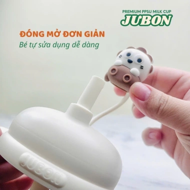 Bình nước Jubon cho bé gái và bé trai - PPSU, ống hút silicon mềm, tay cầm, chỉ 150.000₫ 3