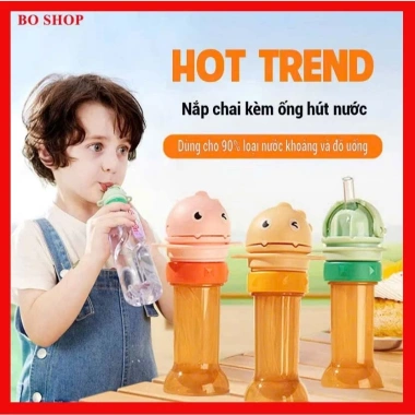 Bình Nước Khủng Long Vòi Silicone Cho Bé – Nắp Chai Tháo Dời, Phù Hợp Mọi Loại Chai, Giá Ưu Đãi 79.000đ