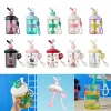 Bình Nước KUNHEV 580ml - Ống Hút Kawaii, Tay Cầm Di Động, Shaker Whey Protein, 184,580₫ 6