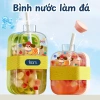 Bình Nước Làm Đá Viên Tổ Ấm Nắp Nhấn Lấy Đá + Ống Hút, Khay 2in1 Du Lịch Mùa Hè Tiện Lợi - Chỉ 86.000₫